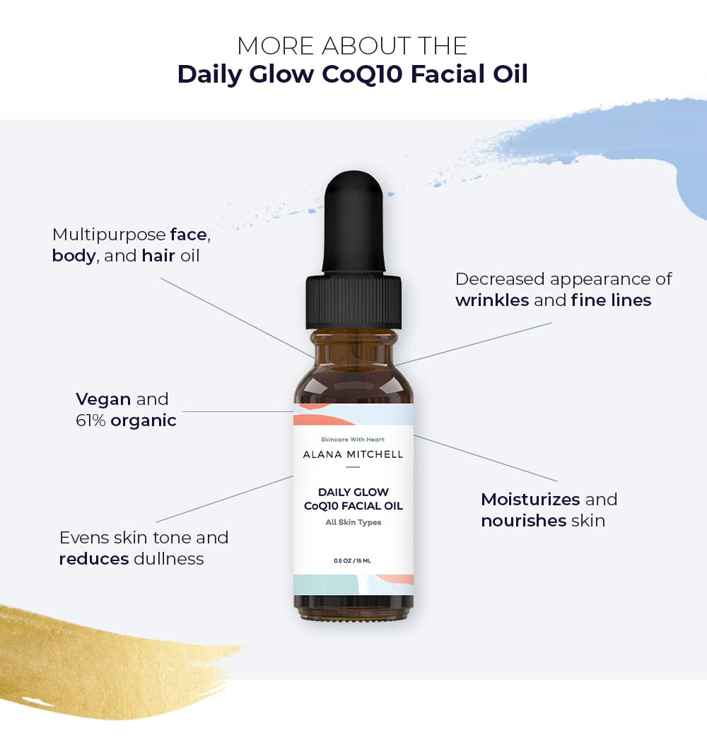 Daily Glow Coq10 Facial Oil Radiant, Anti-Aging, Moisturizing, Nourishing