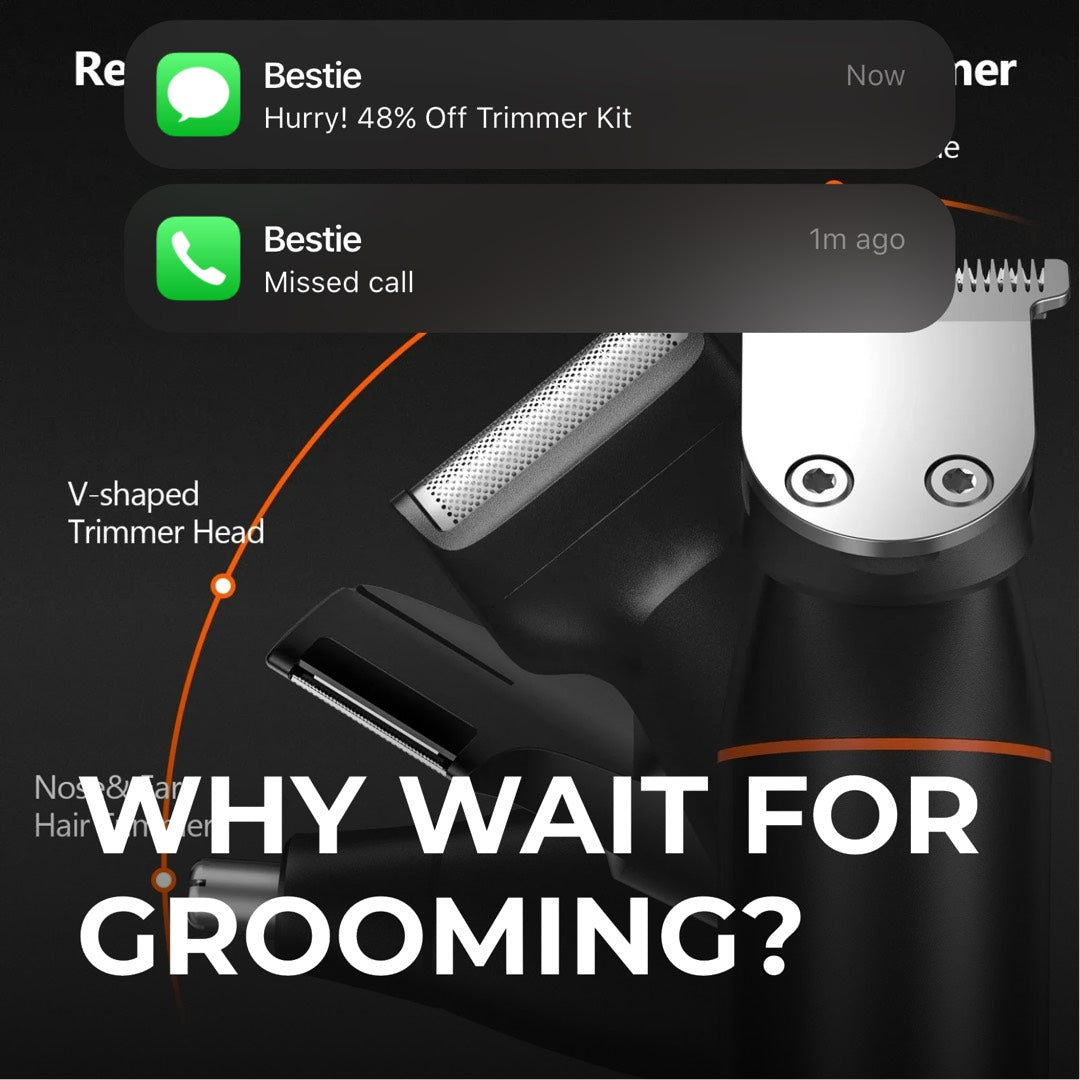 4 in 1 Body Hair Shaver Kits for Men Nose/Beard Hair Trimmer Electric IPX6 Waterproof Groin Pubic Hair Shaver for Man