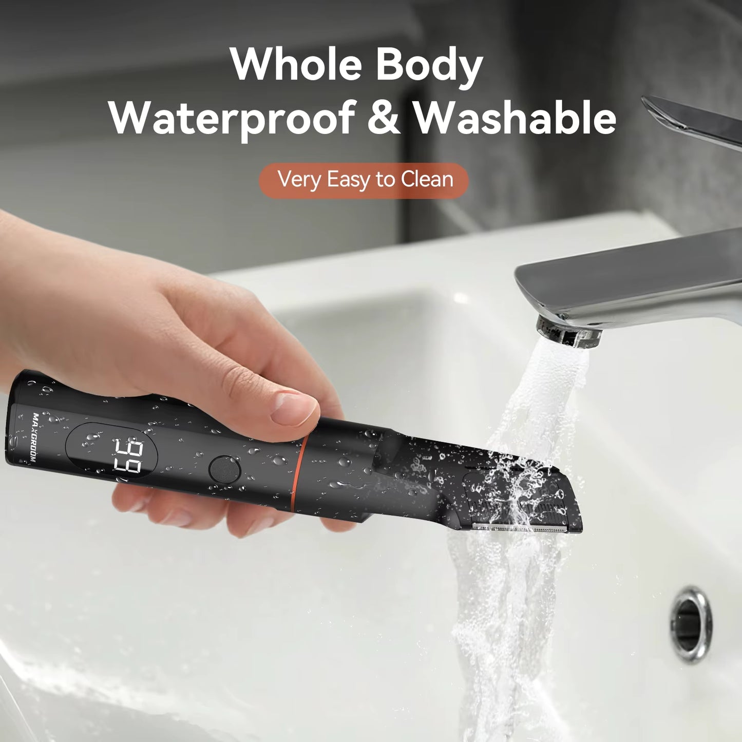 4 in 1 Body Hair Shaver Kits for Men Nose/Beard Hair Trimmer Electric IPX6 Waterproof Groin Pubic Hair Shaver for Man