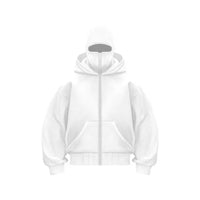Men and Women Balaclava Y2K Gothic Harajuku Winter New Item Double Hooded Sweatshirt Men'S Hooded Mask Zipper Sportswear