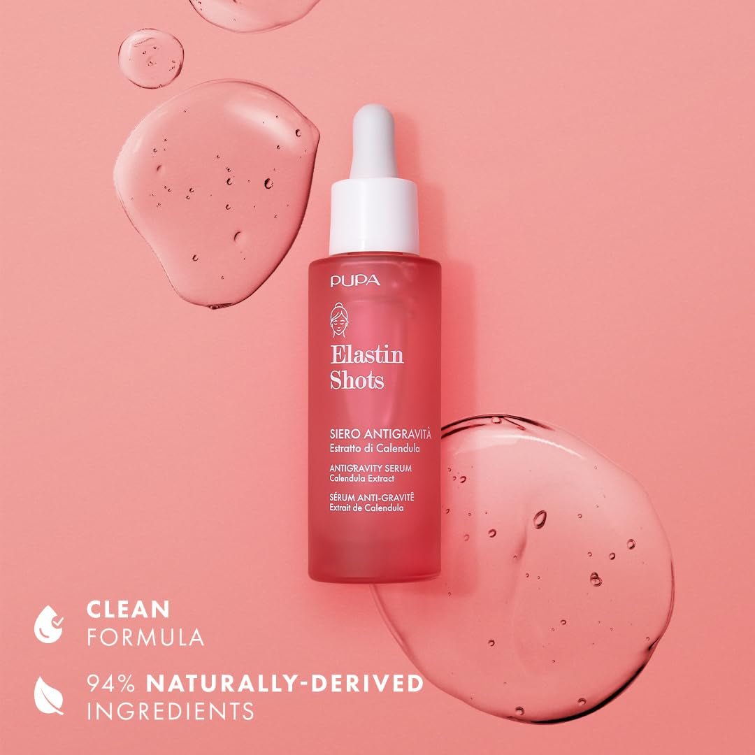 Elastin Shots Antigravity Face Serum - Improve Skin'S Elasticity - Defends Skin against Aging Processes - Fast Absorption - Lightweight Formula - Dermatologically Tested - 1.01 Oz