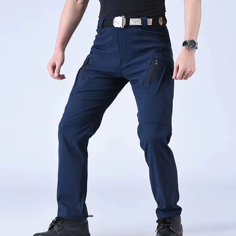 Men'S Spring Autumn City Cargo Elastic Pants Trekking Hiking Camping Climbing Running Sports Cycling Work Outdoor Trousers