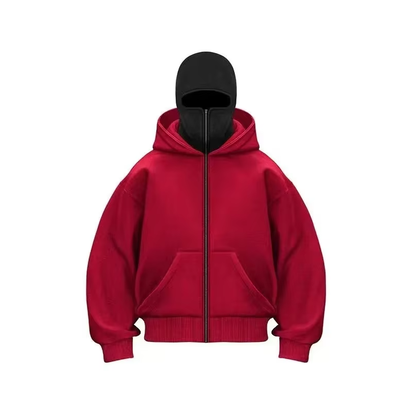 Men and Women Balaclava Y2K Gothic Harajuku Winter New Item Double Hooded Sweatshirt Men'S Hooded Mask Zipper Sportswear