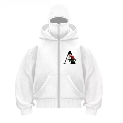 Men and Women Balaclava Y2K Gothic Harajuku Winter New Item Double Hooded Sweatshirt Men'S Hooded Mask Zipper Sportswear