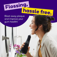 Cordless Electric Water Flosser for Effective Dental Care (3 Modes, Black) | Plaque Removal for Braces & Dental Work | Portable Design with Refillable 110ml Tank