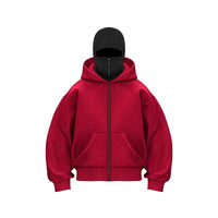 Men and Women Balaclava Y2K Gothic Harajuku Winter New Item Double Hooded Sweatshirt Men'S Hooded Mask Zipper Sportswear