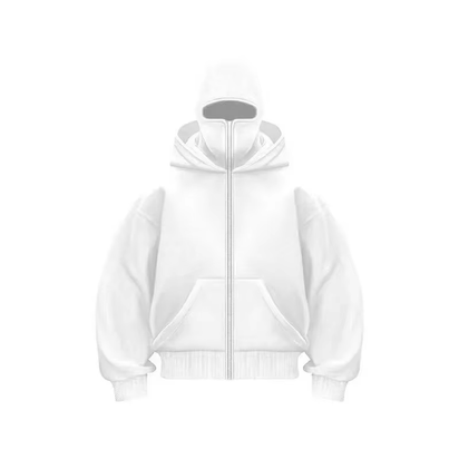 Men and Women Balaclava Y2K Gothic Harajuku Winter New Item Double Hooded Sweatshirt Men'S Hooded Mask Zipper Sportswear