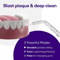 Cordless Electric Water Flosser for Effective Dental Care (3 Modes, Black) | Plaque Removal for Braces & Dental Work | Portable Design with Refillable 110ml Tank