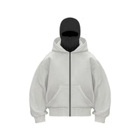 Men and Women Balaclava Y2K Gothic Harajuku Winter New Item Double Hooded Sweatshirt Men'S Hooded Mask Zipper Sportswear