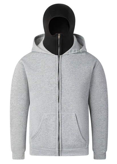 Men and Women Balaclava Y2K Gothic Harajuku Winter New Item Double Hooded Sweatshirt Men'S Hooded Mask Zipper Sportswear