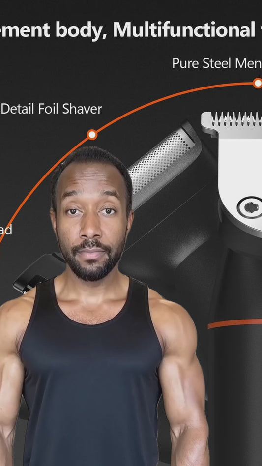 4 in 1 Body Hair Shaver Kits for Men Nose/Beard Hair Trimmer Electric IPX6 Waterproof Groin Pubic Hair Shaver for Man